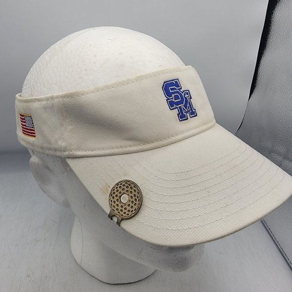 Nike SM Adults Visor With Golf Ball Pin White Casual Adjustable Breathable